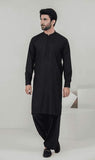 Men Shalwar Kameez - Black - Stylish Garments
