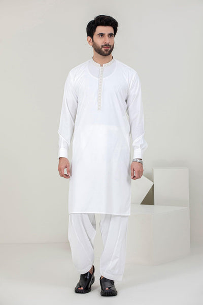Men Shalwar Kameez - White - Stylish Garments Pk