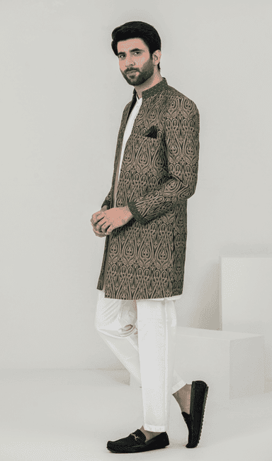 Men’s Golden Green Sherwani
