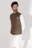 Men Waist Coat - Golden Brown - Stylish Garments Pk