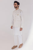 Men Waist Coat - Off-White - Stylish Garments Pk