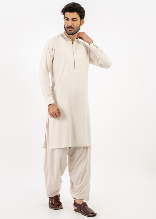 Men Shalwar Kameez Light Fawn