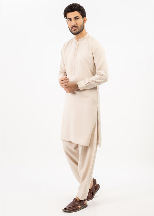 Men Shalwar Kameez Light Fawn