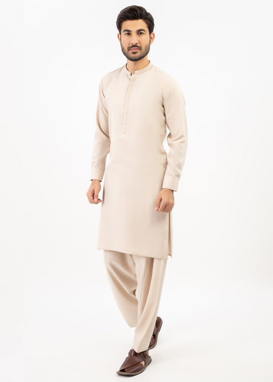 Men Shalwar Kameez Light Fawn