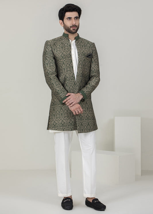 Golden Green Men Sherwani