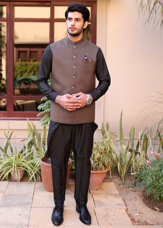 Dark Brown Men Waistcoat