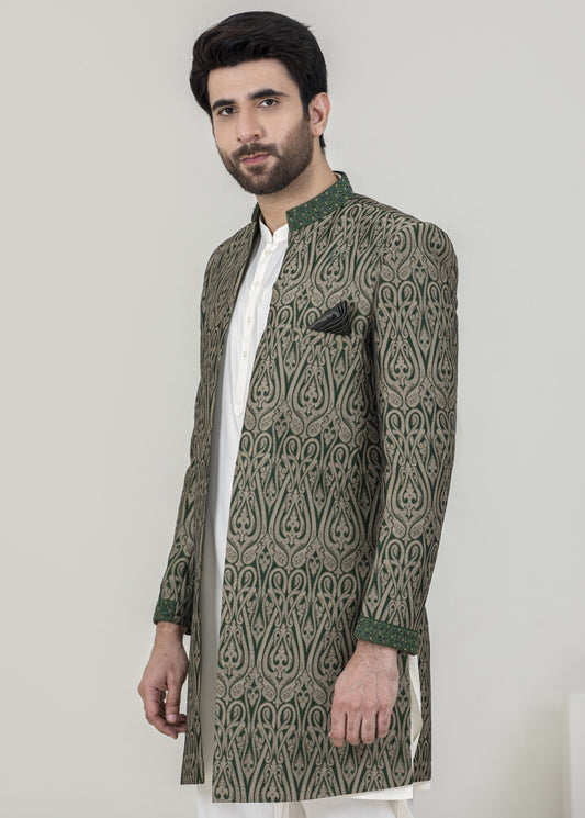 Golden Green Men Sherwani