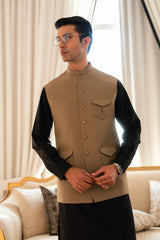 Sand Brown Waistcoat W-2029