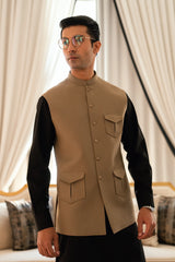 Sand Brown Waistcoat W-2029