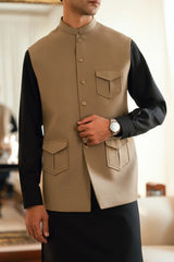 Sand Brown Waistcoat W-2029
