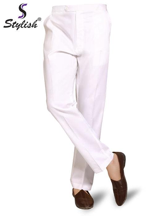 Stylish Off-White Belted Trousers