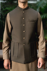 Wood Brown Waistcoat Suit WS-20011