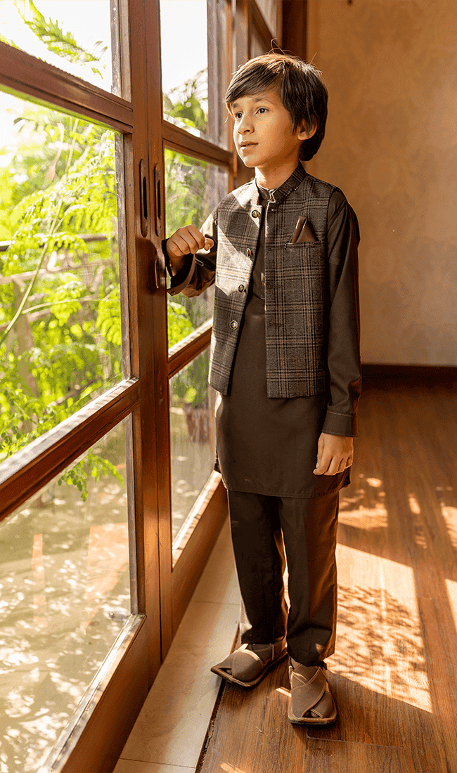 Kid's Waistcoat Shalwar Kameez 