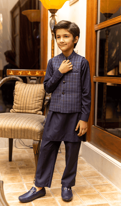Kids Waist Coat Shalwar Kameez.