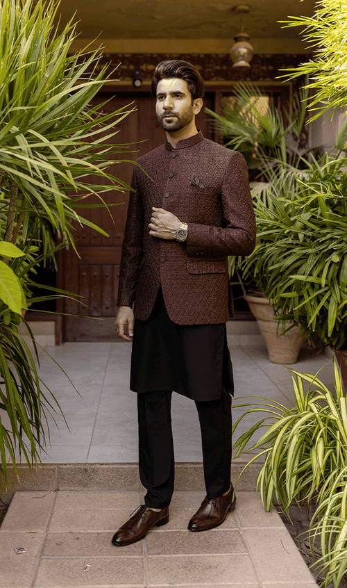 Shalwar kameez with hot sale coat for mens