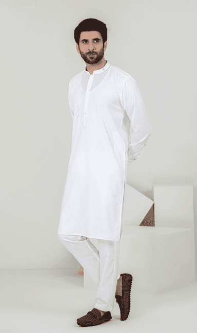 Men's White Trouser Kameez 