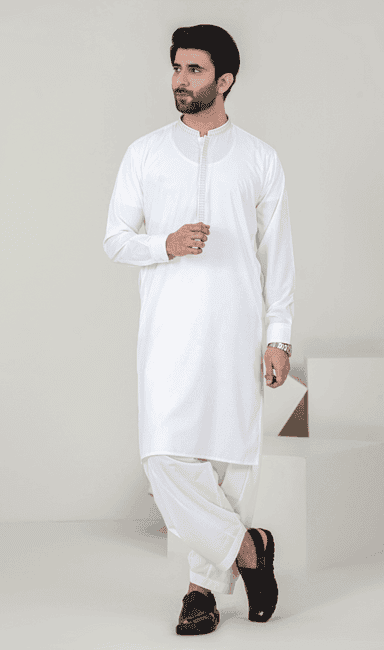 Men's White Shalwar Kameez